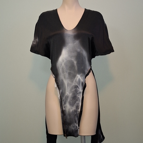 🅱️🅾️G🅾️ Helmut Lang shadow smoke printed silk dress - Picture 7 of 11